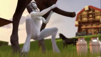 Chicks screwing beasts using their massive tits