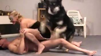 Bitch joins the trio sex scene